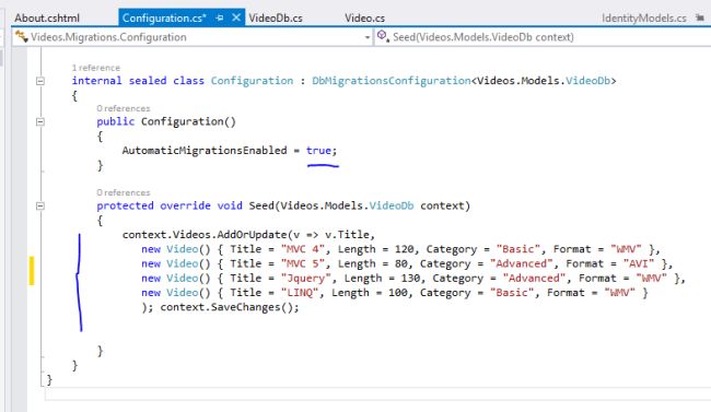 Enable and adding some dummy data